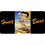 Betty Boop Metal License Plate Honey Buns Design